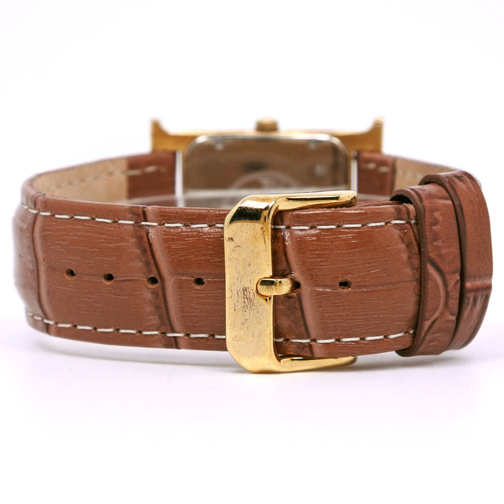 HERMES Watches Quartz RS1.501 Stainless Steel, Plated Gold, Leather Brown Ramsus H watch gold dial mens Used