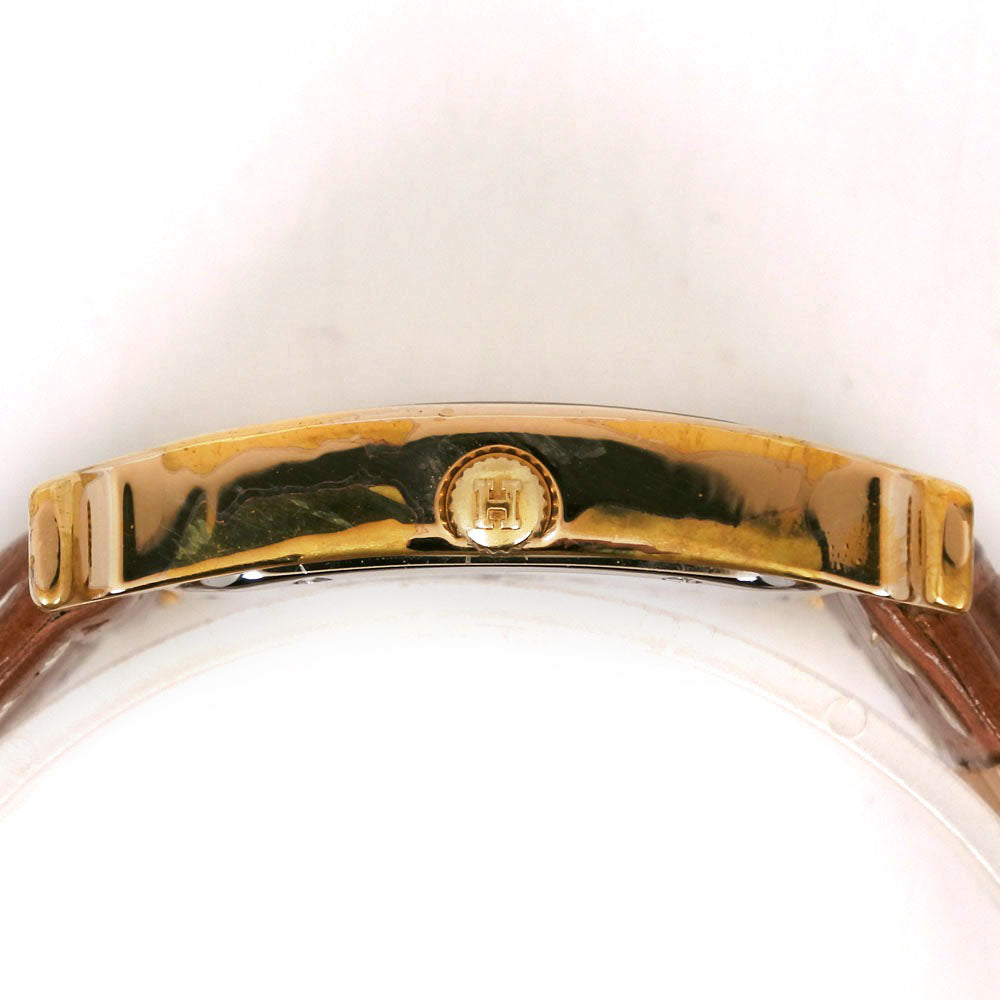 HERMES Watches Quartz RS1.501 Stainless Steel, Plated Gold, Leather Brown Ramsus H watch gold dial mens Used