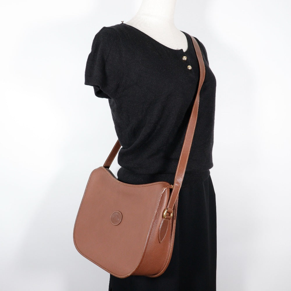 GUCCI Shoulder Bag 001.084.1036 Calfskin Brown Old Gucci Interlocking G Women Used