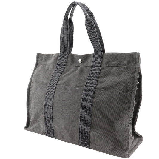 HERMES Tote Bag Nylon canvas gray Her Line Tote GM unisex(Unisex) Used