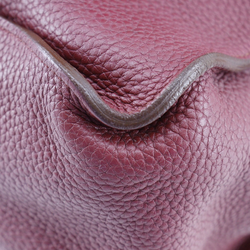 HERMES Shoulder Bag Taurillon Clemence Red Marwali GM Women Used