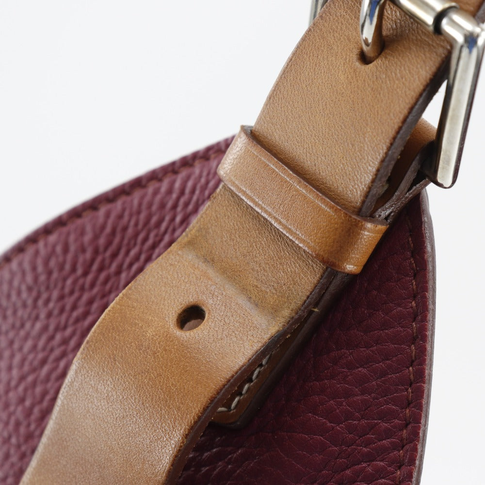 HERMES Shoulder Bag Taurillon Clemence Red Marwali GM Women Used