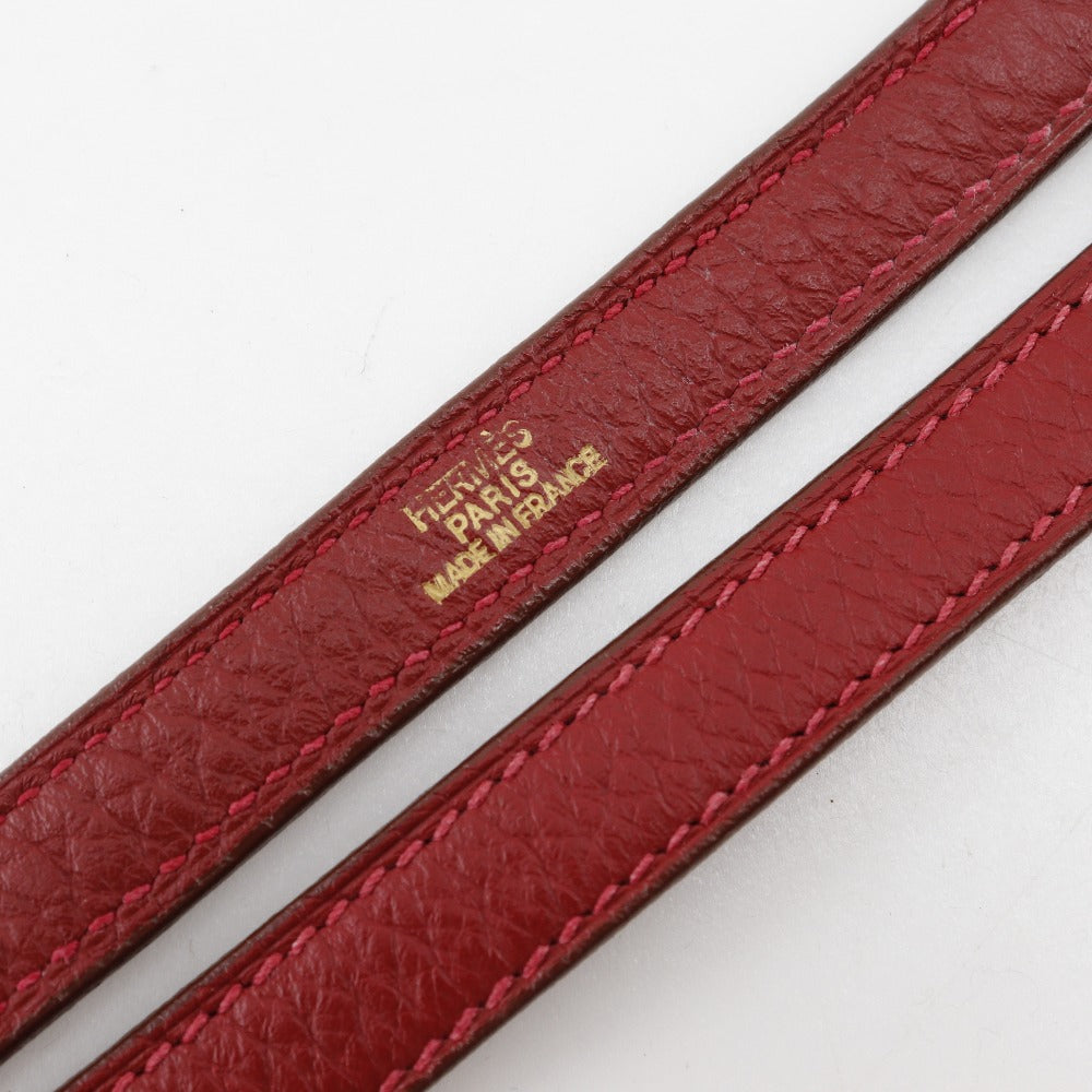HERMES Handbag Taurillon Clemence Red/Gold Metal 2WAYShoulder Bored 35 Women Used