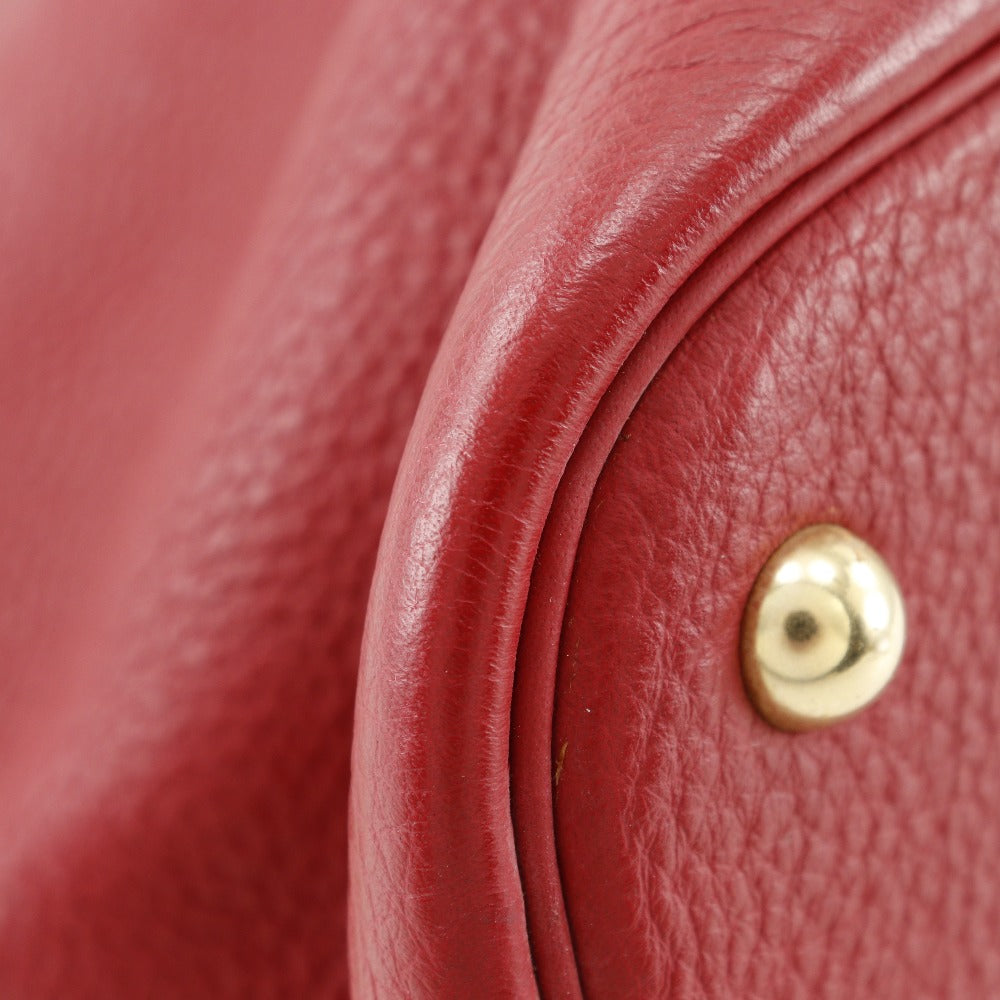 HERMES Handbag Taurillon Clemence Red/Gold Metal 2WAYShoulder Bored 35 Women Used