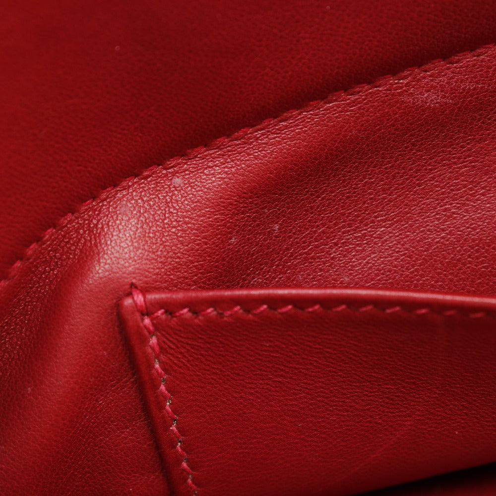 HERMES Handbag Taurillon Clemence Red/Gold Metal 2WAYShoulder Bored 35 Women Used