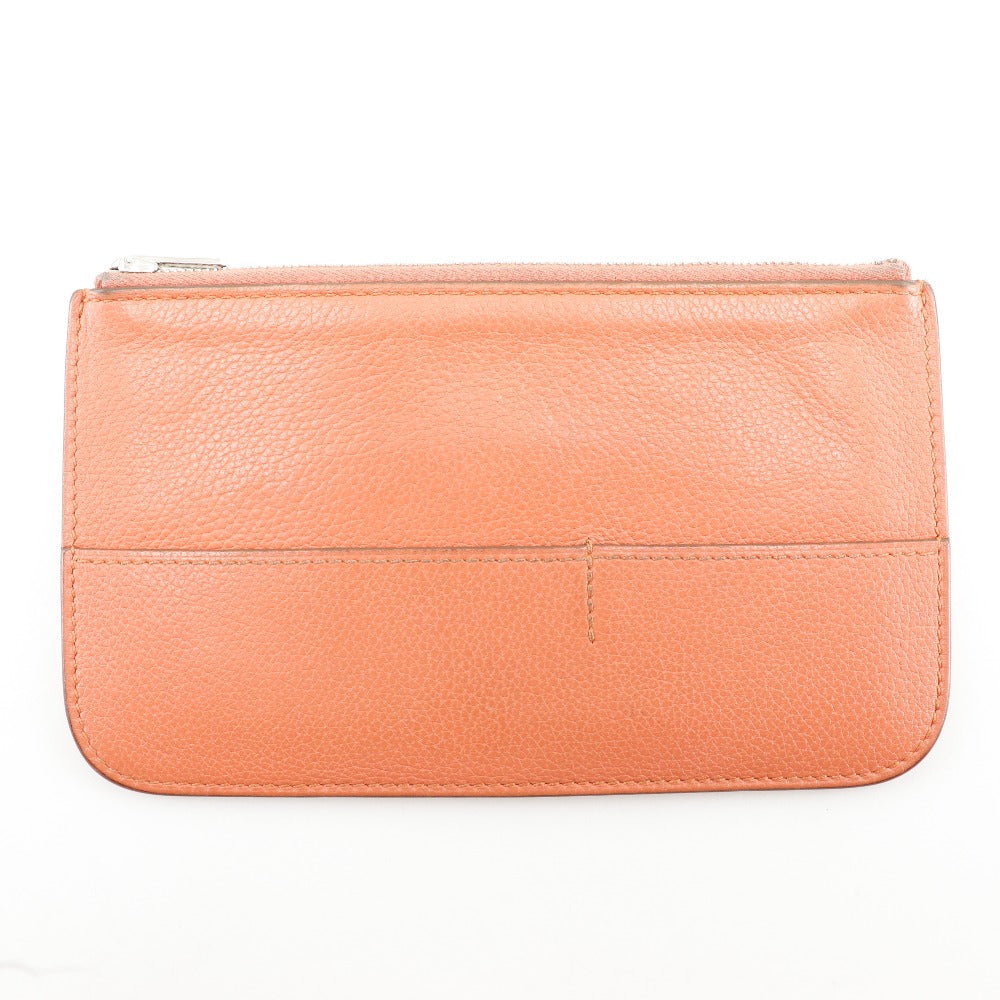 HERMES Long Wallet Purse Shave pink Dogon GM Women Used
