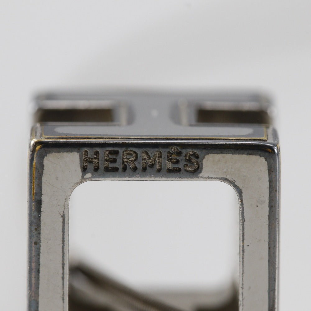 HERMES Necklace metallic Silver H cube Cardue Ash Women Used