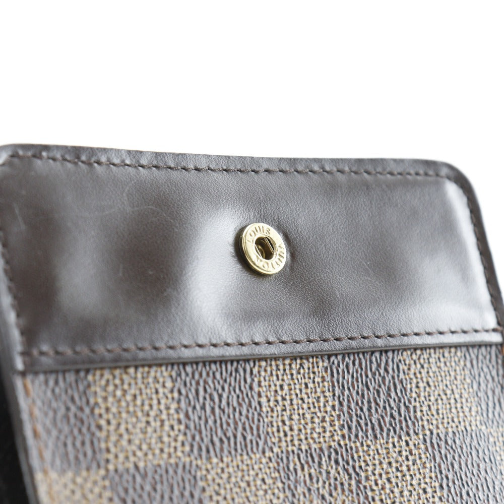LOUIS VUITTON Bifold Wallet M61668 Damier canvas Brown Compact zip Women Used