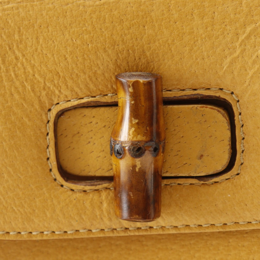 GUCCI Backpack 003.2058.0016 Calfskin yellow Bamboo Backpack Women Used
