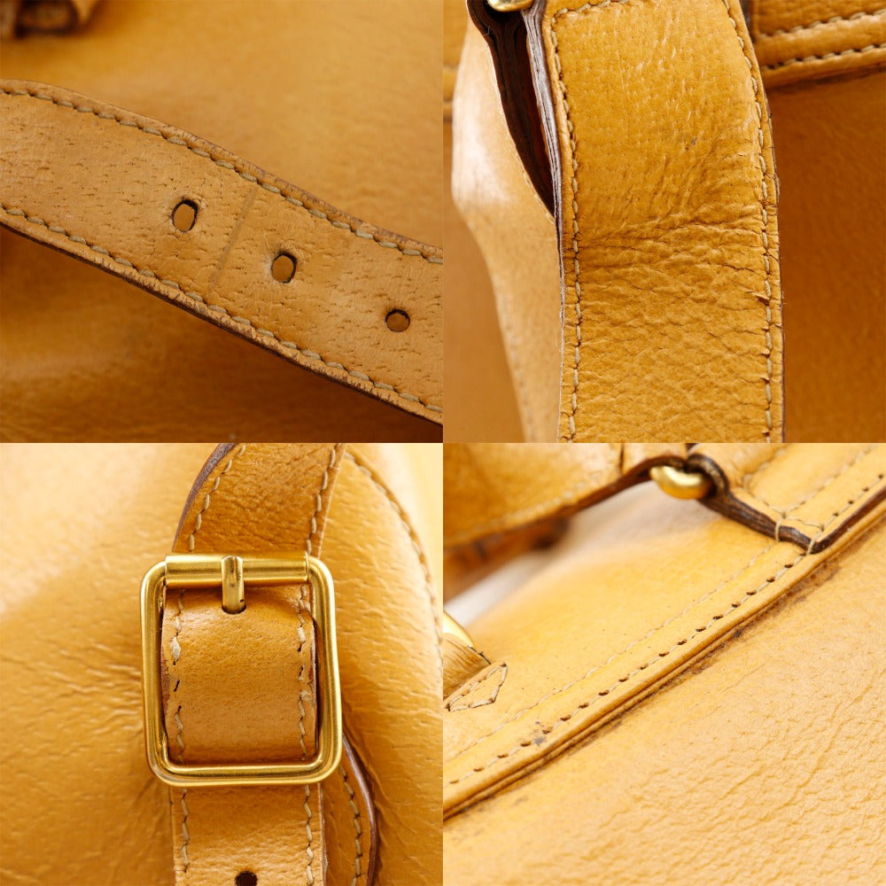 GUCCI Backpack 003.2058.0016 Calfskin yellow Bamboo Backpack Women Used