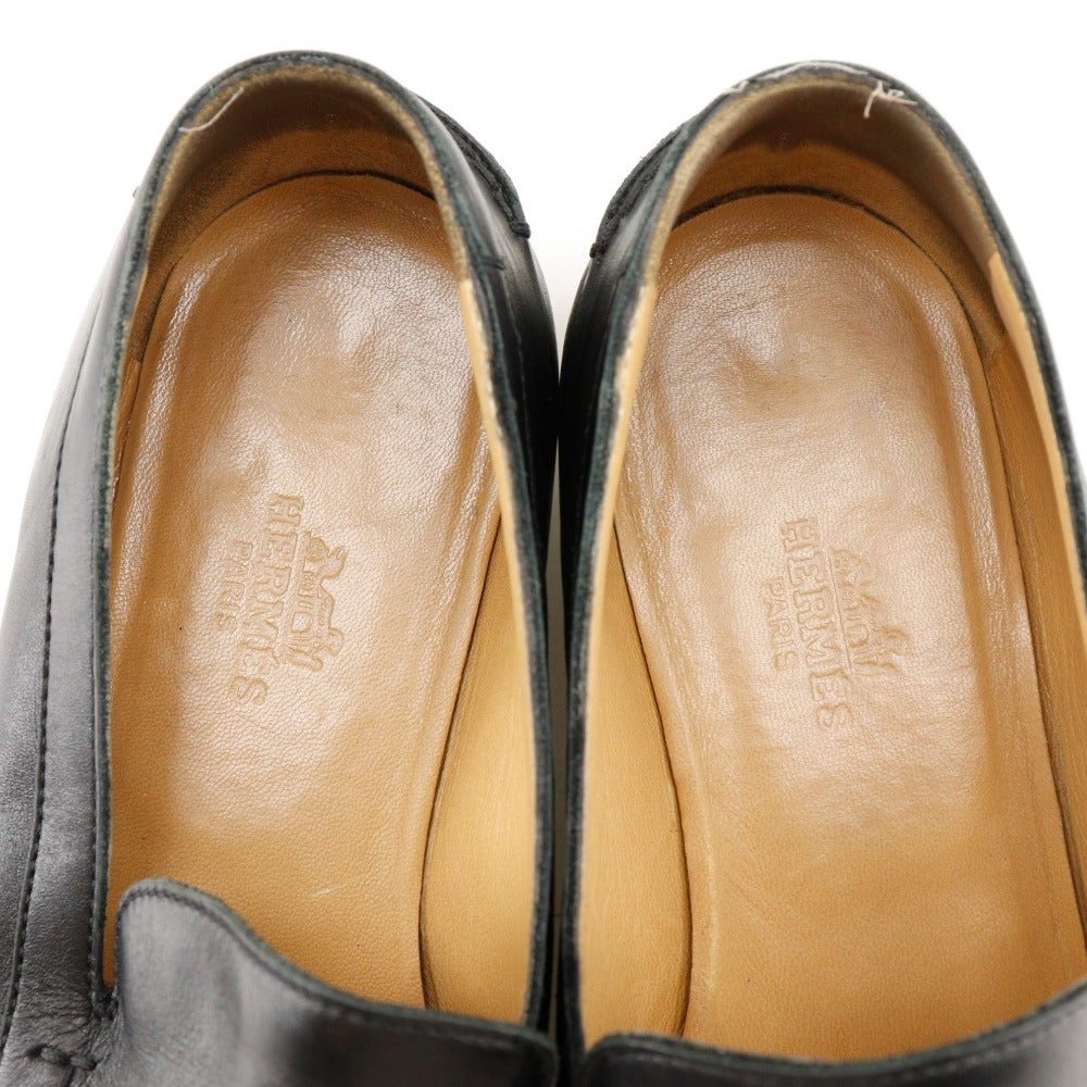 HERMES loafers Calfskin black 37 1/2 Hstitch Women 37 1/2 Used