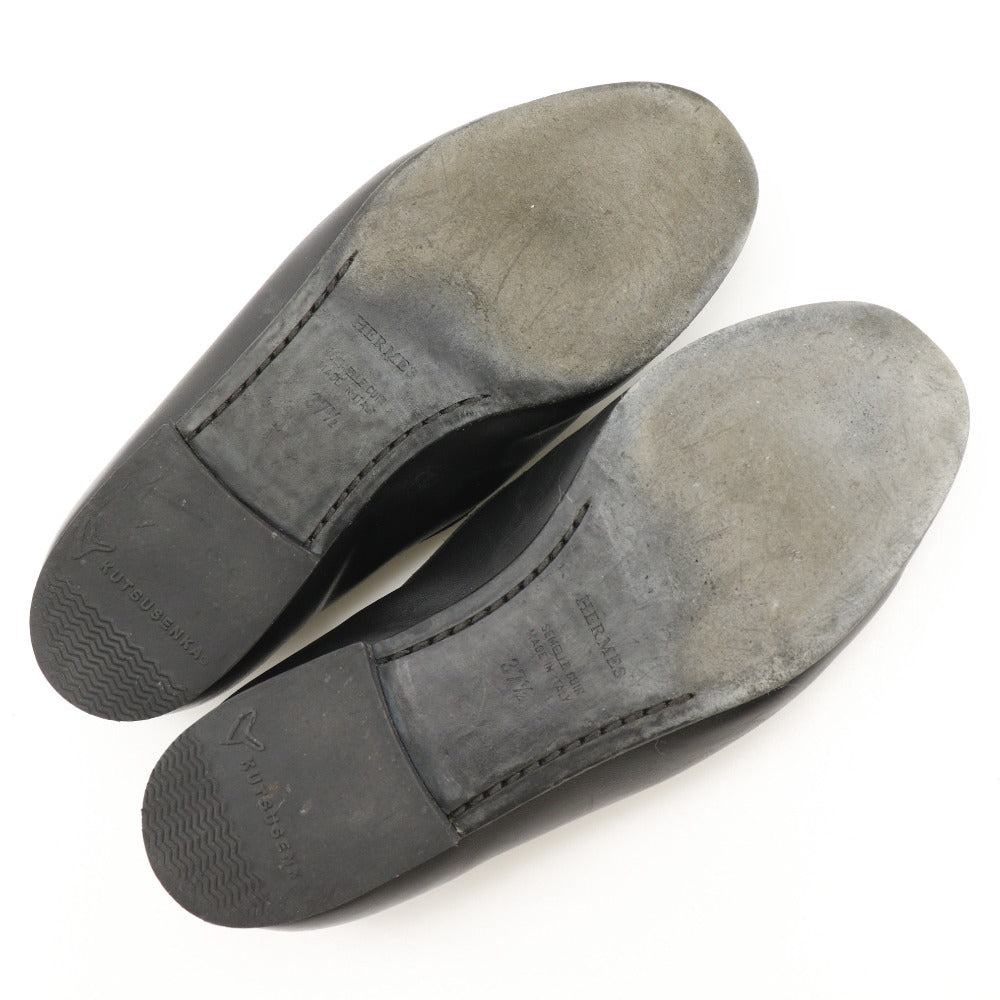 HERMES loafers Calfskin black 37 1/2 Hstitch Women 37 1/2 Used