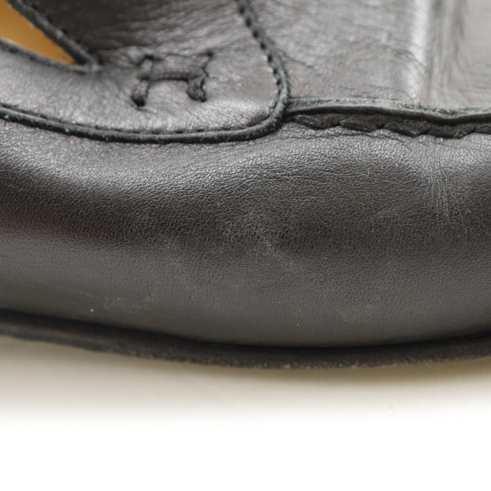 HERMES loafers Calfskin black 37 1/2 Hstitch Women 37 1/2 Used