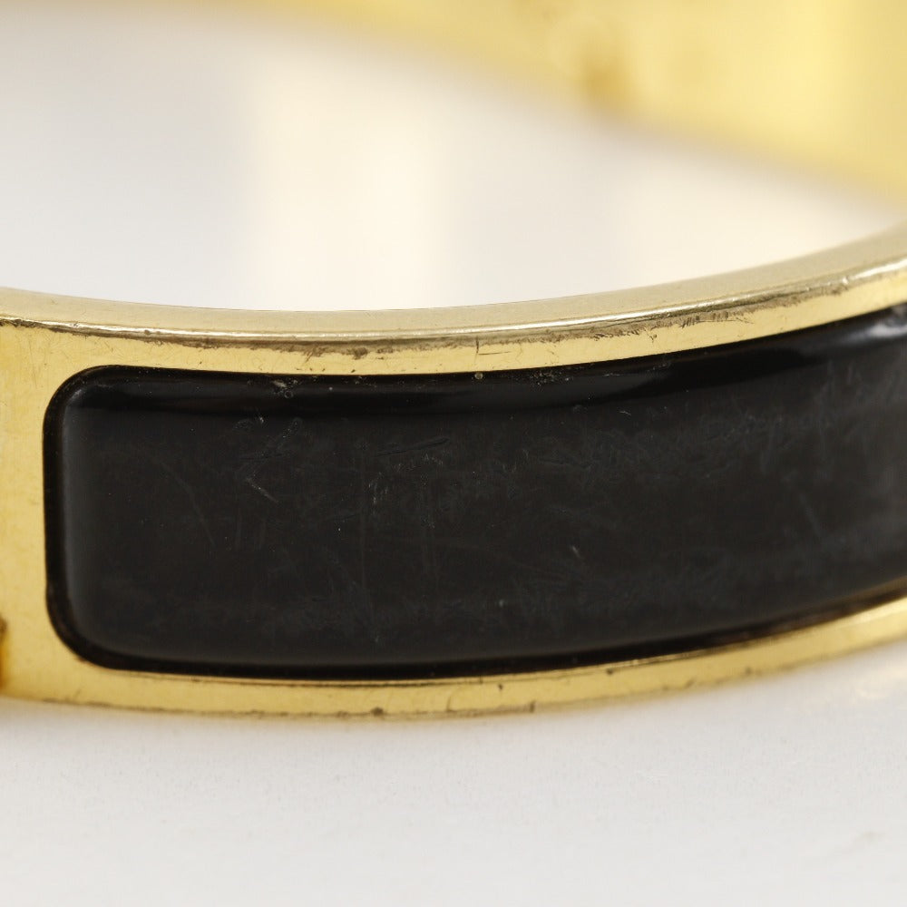 HERMES Bangle Plated Gold black Click H Women Used