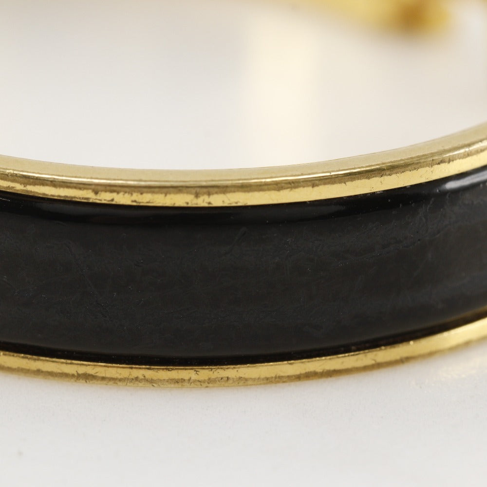 HERMES Bangle Plated Gold black Click H Women Used
