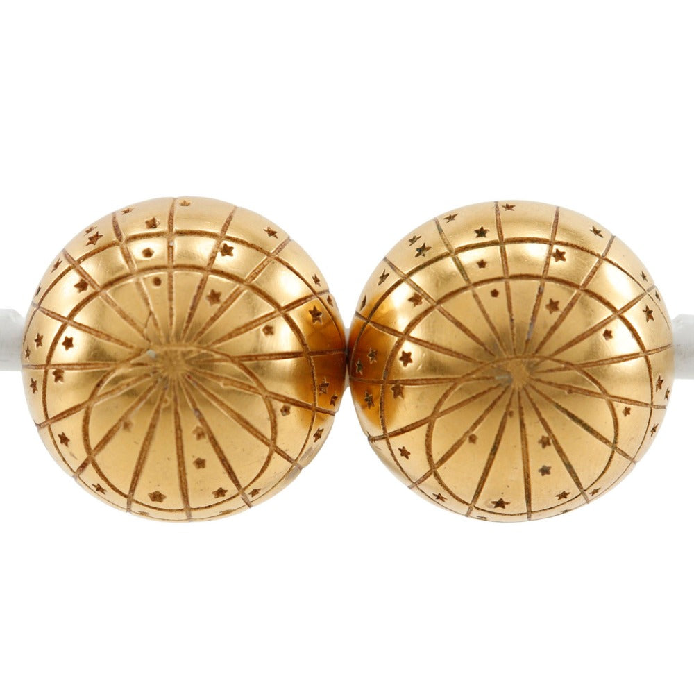 HERMES Earring Plated Gold gold BIJOUTERIE FANTAISIE globe Zodiac Women Used