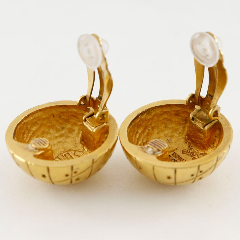 HERMES Earring Plated Gold gold BIJOUTERIE FANTAISIE globe Zodiac Women Used