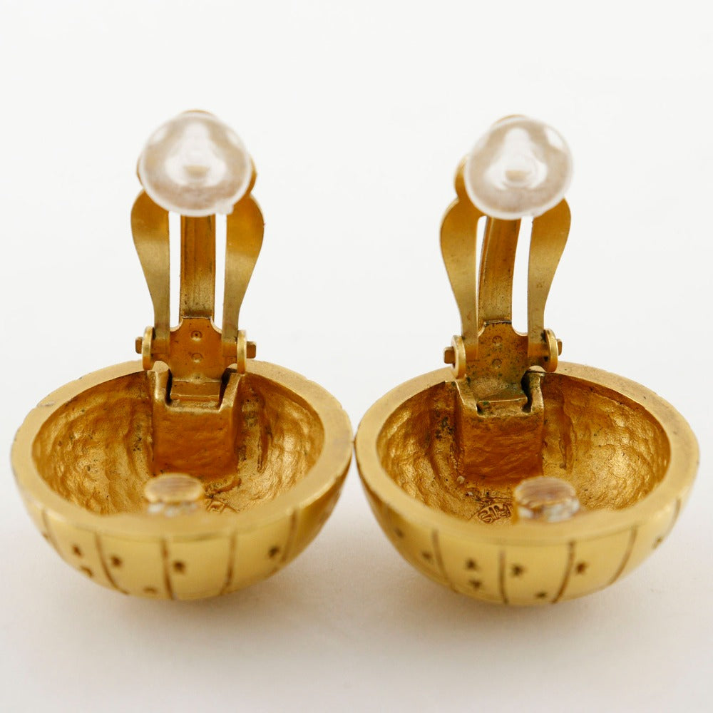 HERMES Earring Plated Gold gold BIJOUTERIE FANTAISIE globe Zodiac Women Used