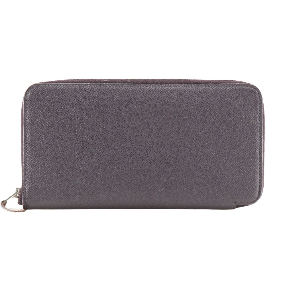 HERMES Long Wallet Purse Epsom purple Azap Long Silk Inn Women Used