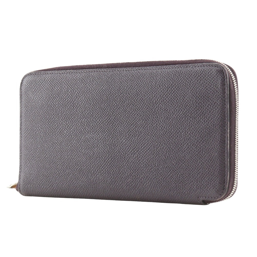 HERMES Long Wallet Purse Epsom purple Azap Long Silk Inn Women Used