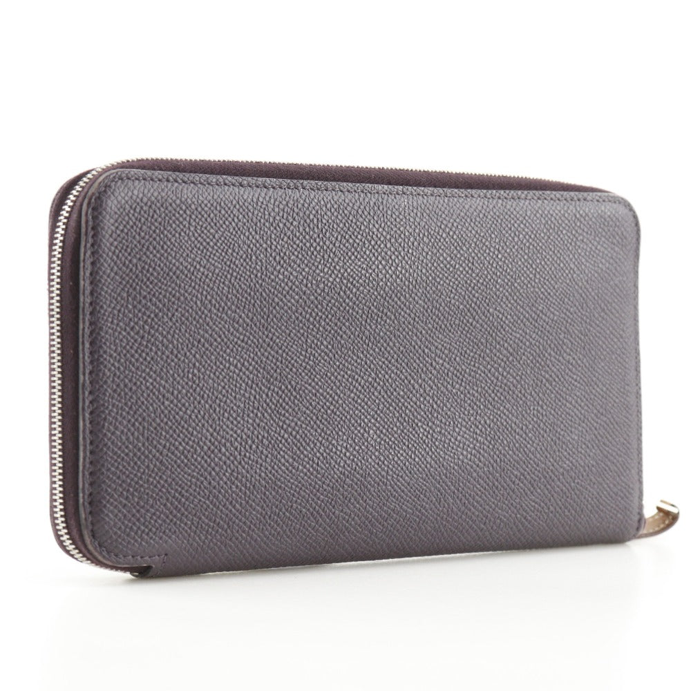 HERMES Long Wallet Purse Epsom purple Azap Long Silk Inn Women Used