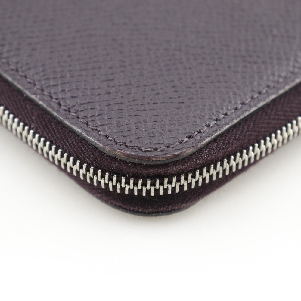 HERMES Long Wallet Purse Epsom purple Azap Long Silk Inn Women Used