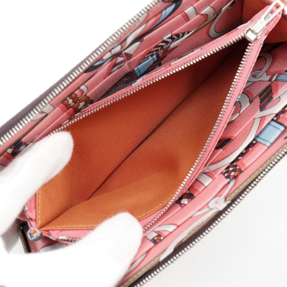 HERMES Long Wallet Purse Epsom purple Azap Long Silk Inn Women Used