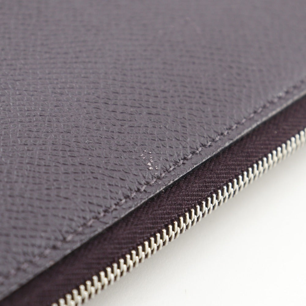HERMES Long Wallet Purse Epsom purple Azap Long Silk Inn Women Used