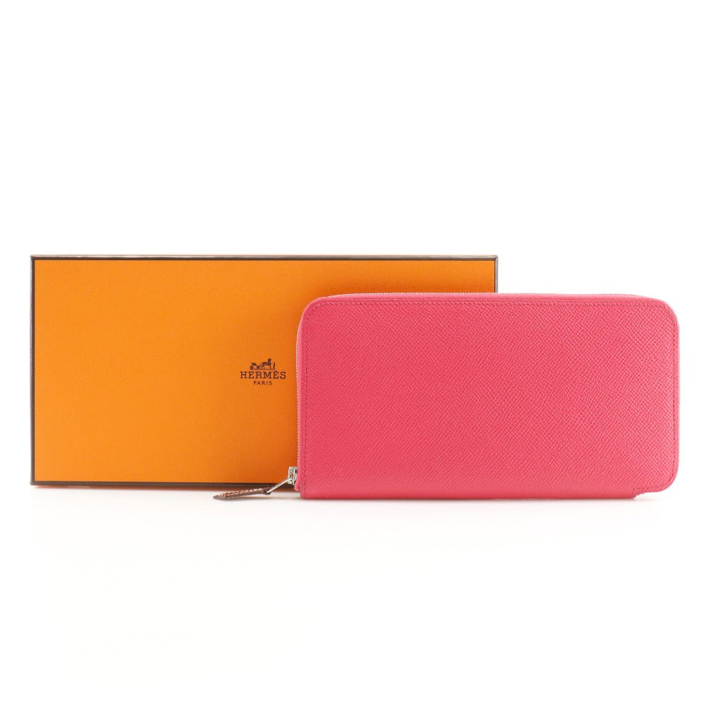 HERMES Long Wallet Purse Epsom pink Azap Long Silk Inn Women Used