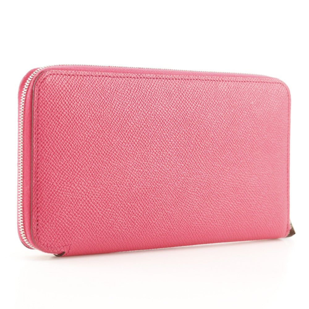 HERMES Long Wallet Purse Epsom pink Azap Long Silk Inn Women Used