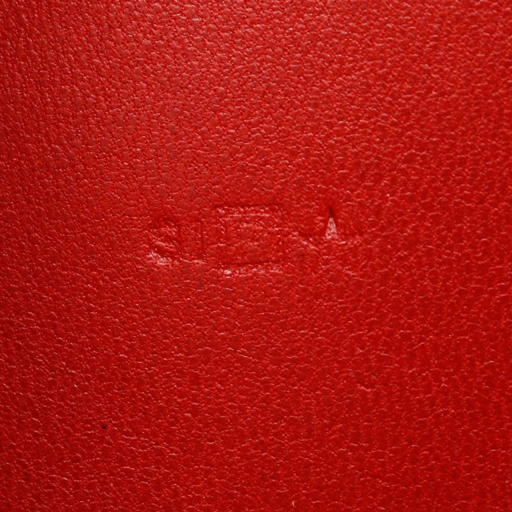 HERMES Long Wallet Purse Taurillon Clemence Red Dogon GM Women Used