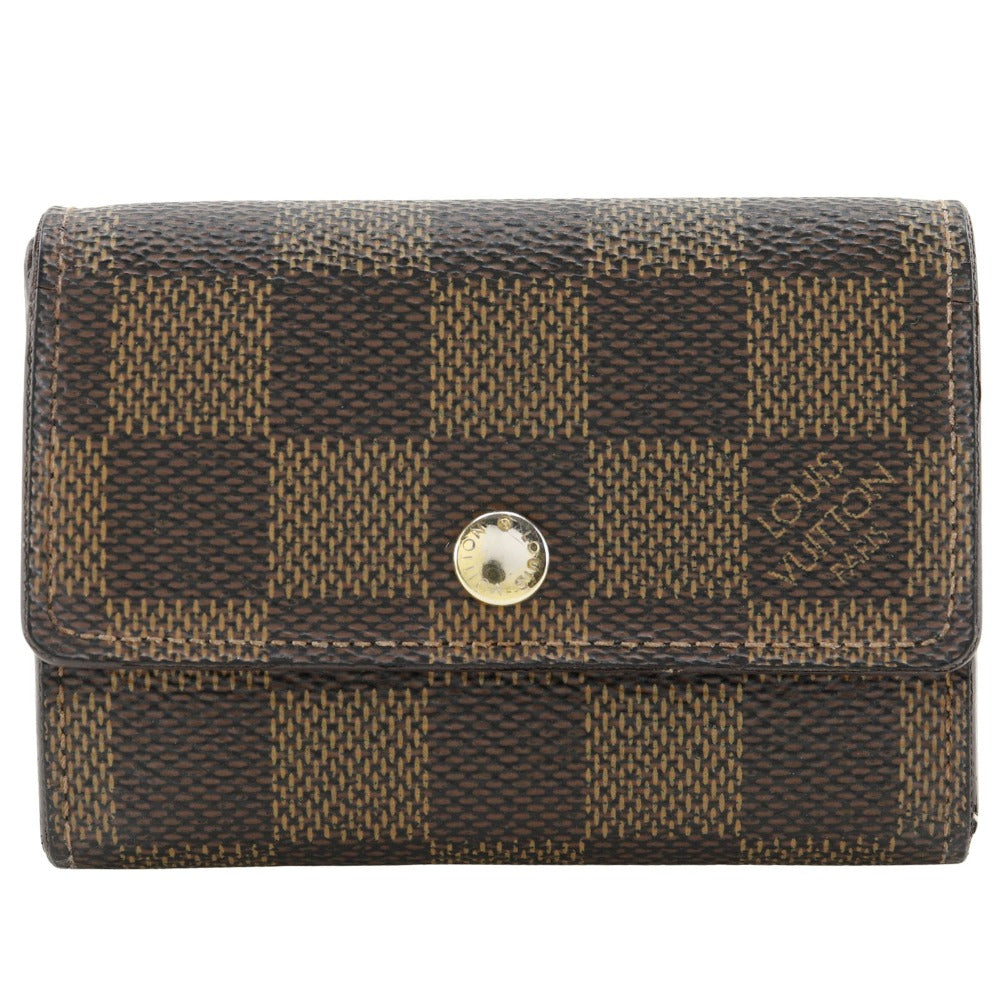 LOUIS VUITTON Coin case N61930 Damier canvas Brown Portonet Plat unisex(Unisex) Used