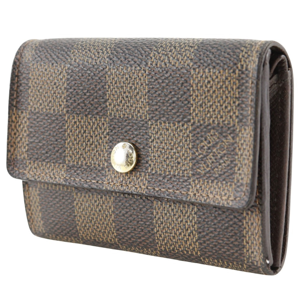 LOUIS VUITTON Coin case N61930 Damier canvas Brown Portonet Plat unisex(Unisex) Used
