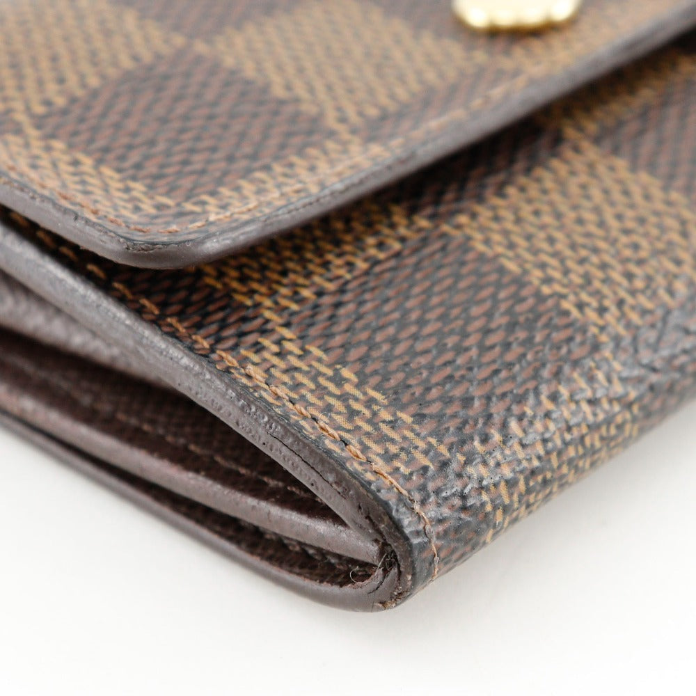 LOUIS VUITTON Coin case N61930 Damier canvas Brown Portonet Plat unisex(Unisex) Used