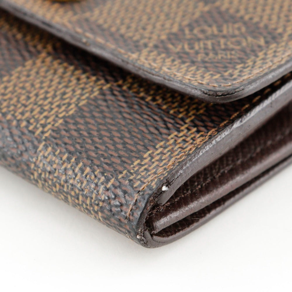 LOUIS VUITTON Coin case N61930 Damier canvas Brown Portonet Plat unisex(Unisex) Used