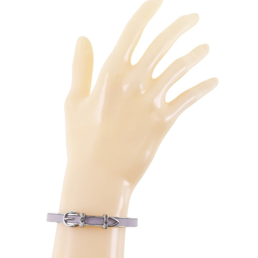 HERMES Bangle metallic Silver Belt motif Women Used