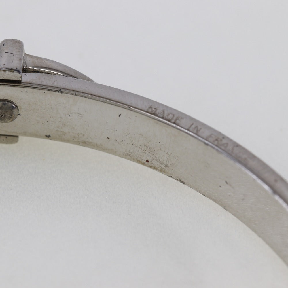 HERMES Bangle metallic Silver Belt motif Women Used
