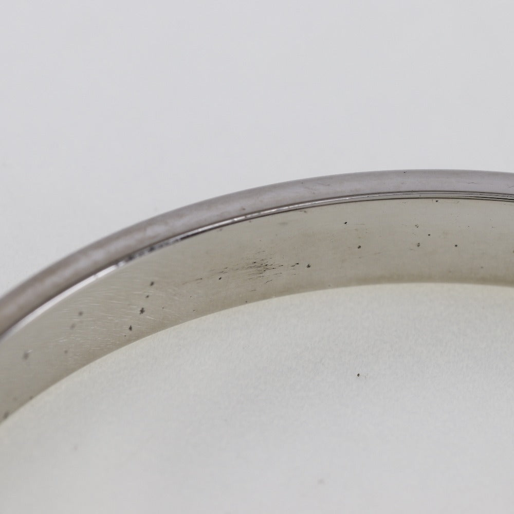 HERMES Bangle metallic Silver Belt motif Women Used