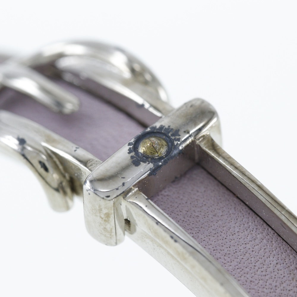 HERMES Bangle metallic Silver Belt motif Women Used