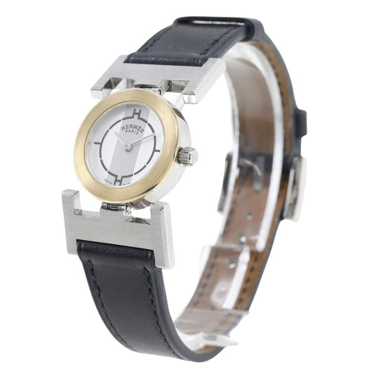 HERMES Watches Quartz PA1.220 Stainless Steel , Leather gold paprika White dial Women Used