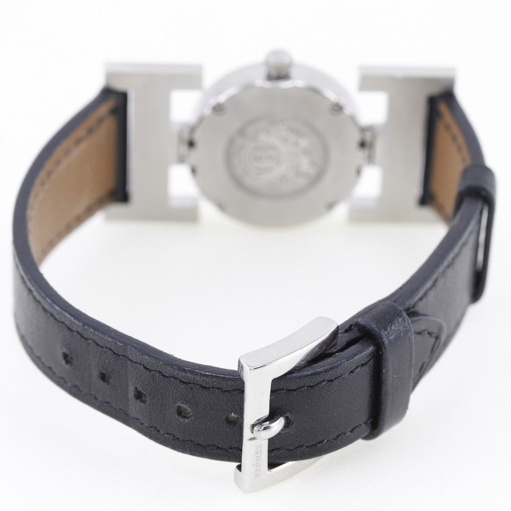 HERMES Watches Quartz PA1.220 Stainless Steel , Leather gold paprika White dial Women Used