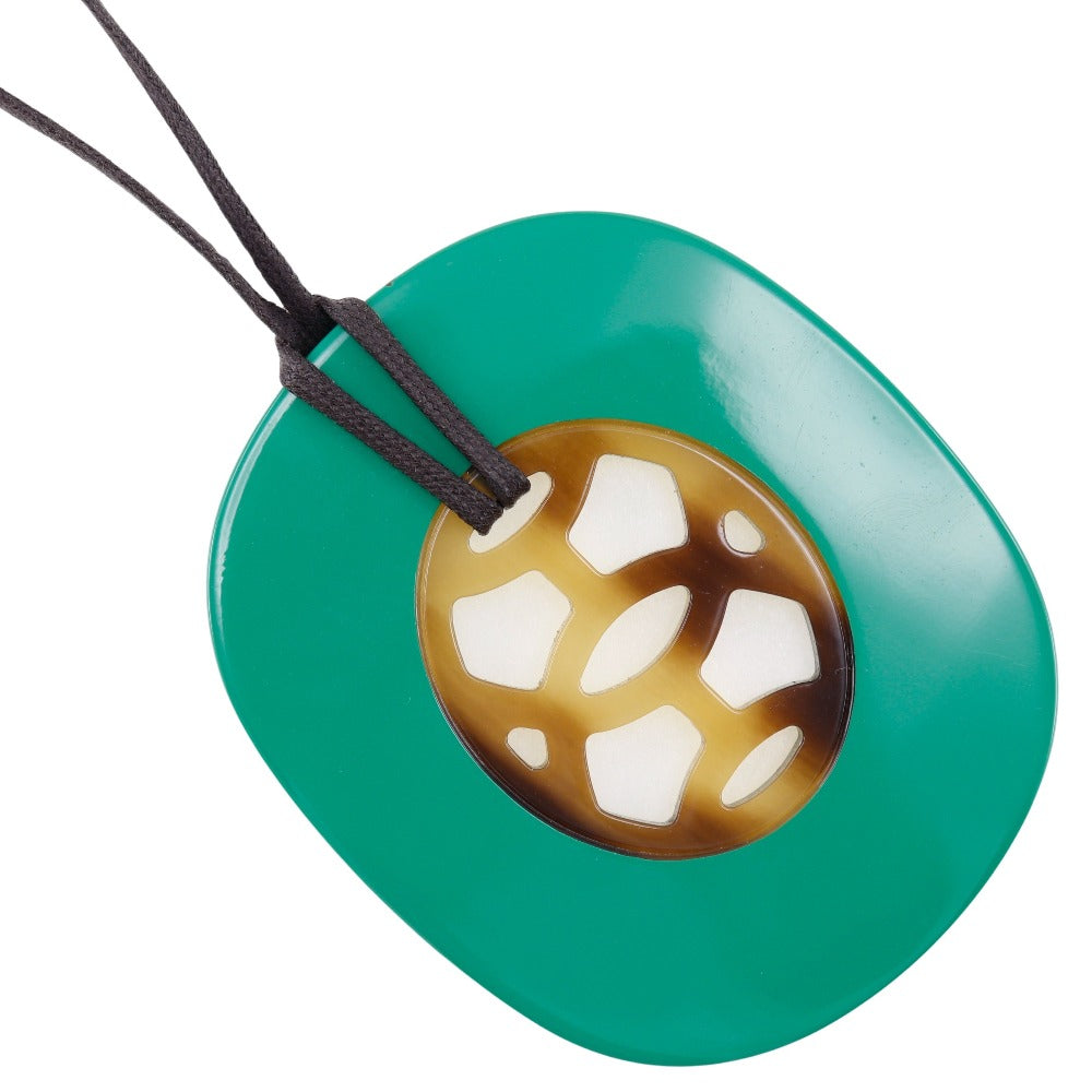 HERMES Necklace Buffalo horn green lift Women(Unisex) Used