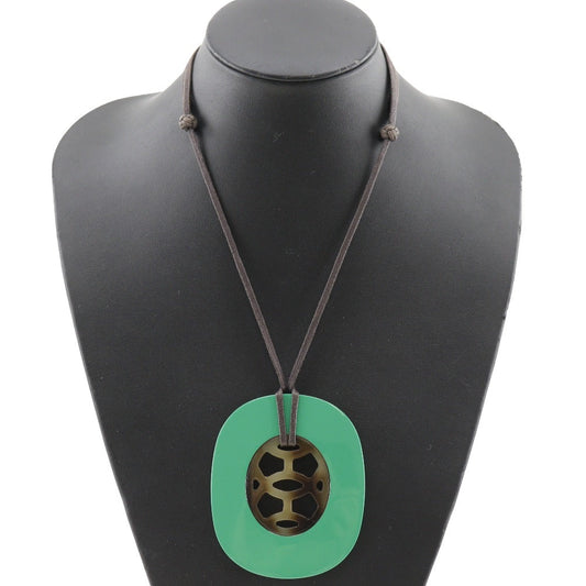 HERMES Necklace Buffalo horn green lift Women(Unisex) Used