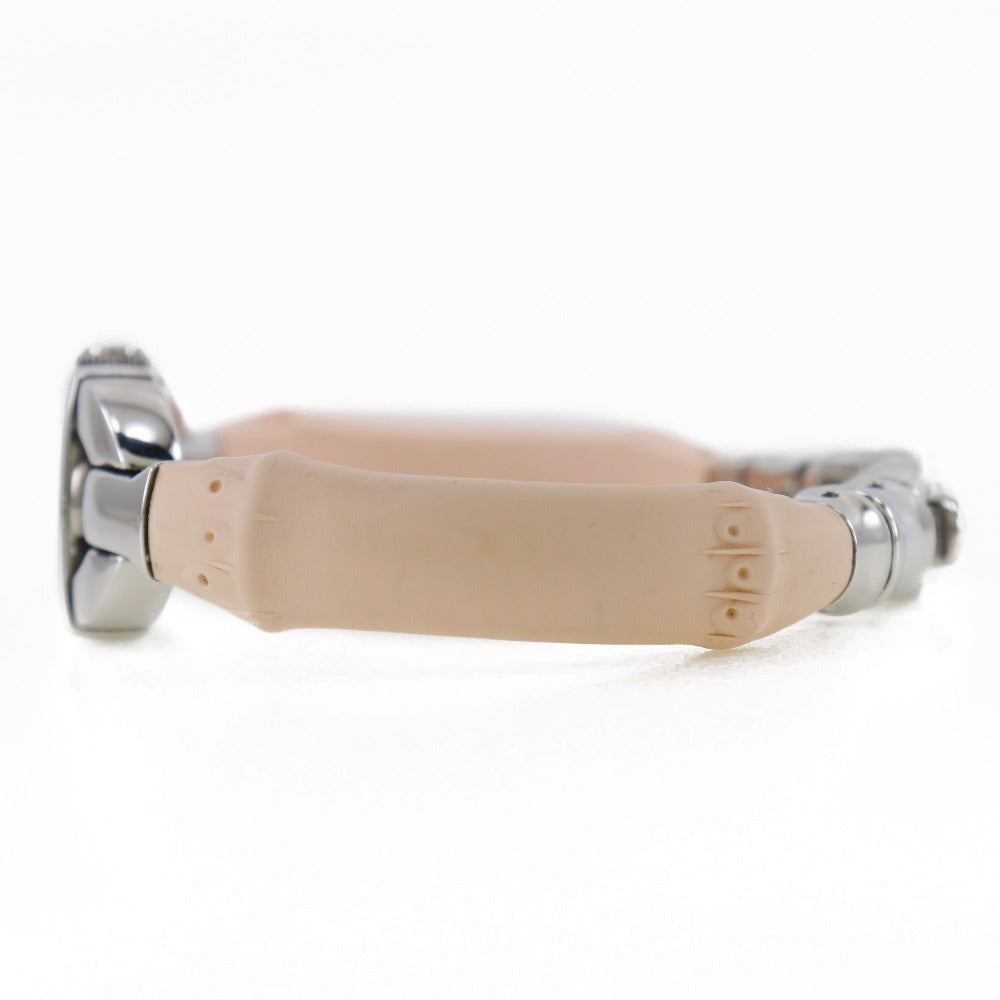 GUCCI Watches Quartz 6800L Stainless Steel, Rubber pink Bamboo White dial Women Used