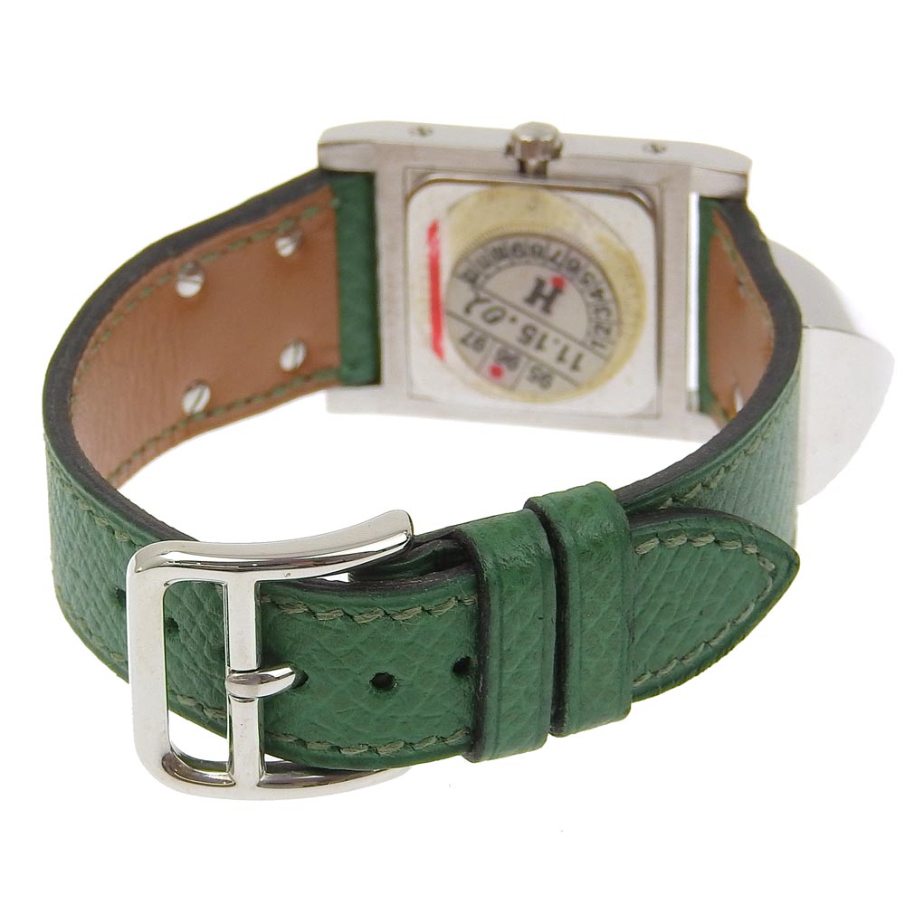 HERMES Watches Quartz ME1.250 Silver925 , Leather green Medor Silver dial Women Used