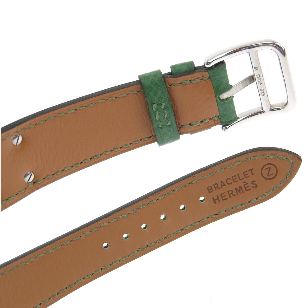 HERMES Watches Quartz ME1.250 Silver925 , Leather green Medor Silver dial Women Used