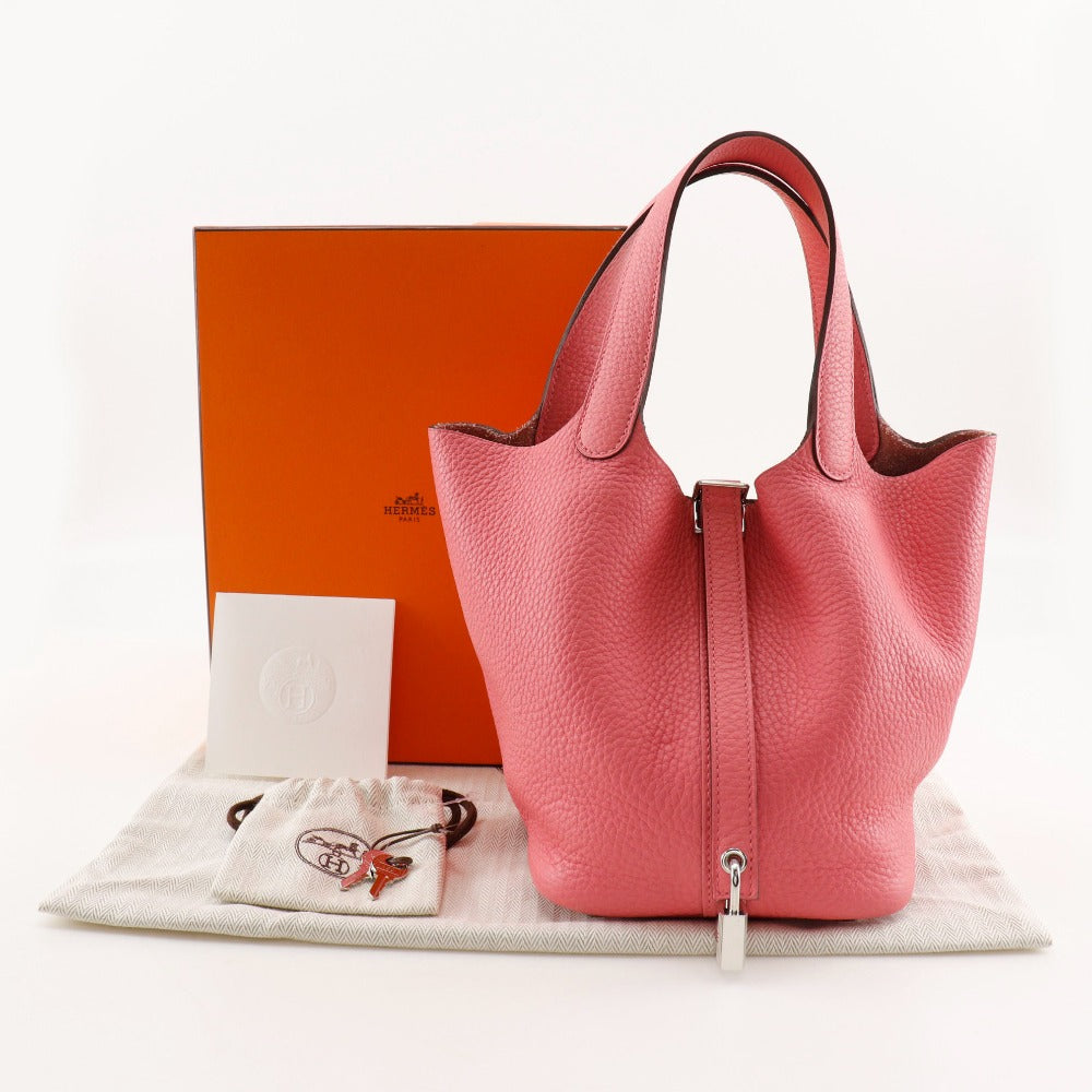 HERMES Handbag Taurillon Clemence pink Picotan Rock 18 PM Women Used