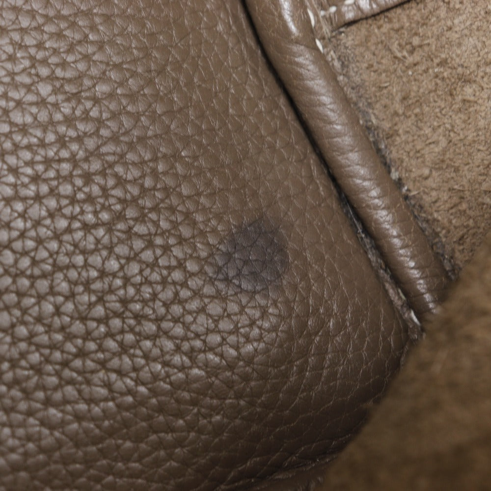 HERMES Handbag Taurillon Clemence Brown Picotan Rock 18 PM