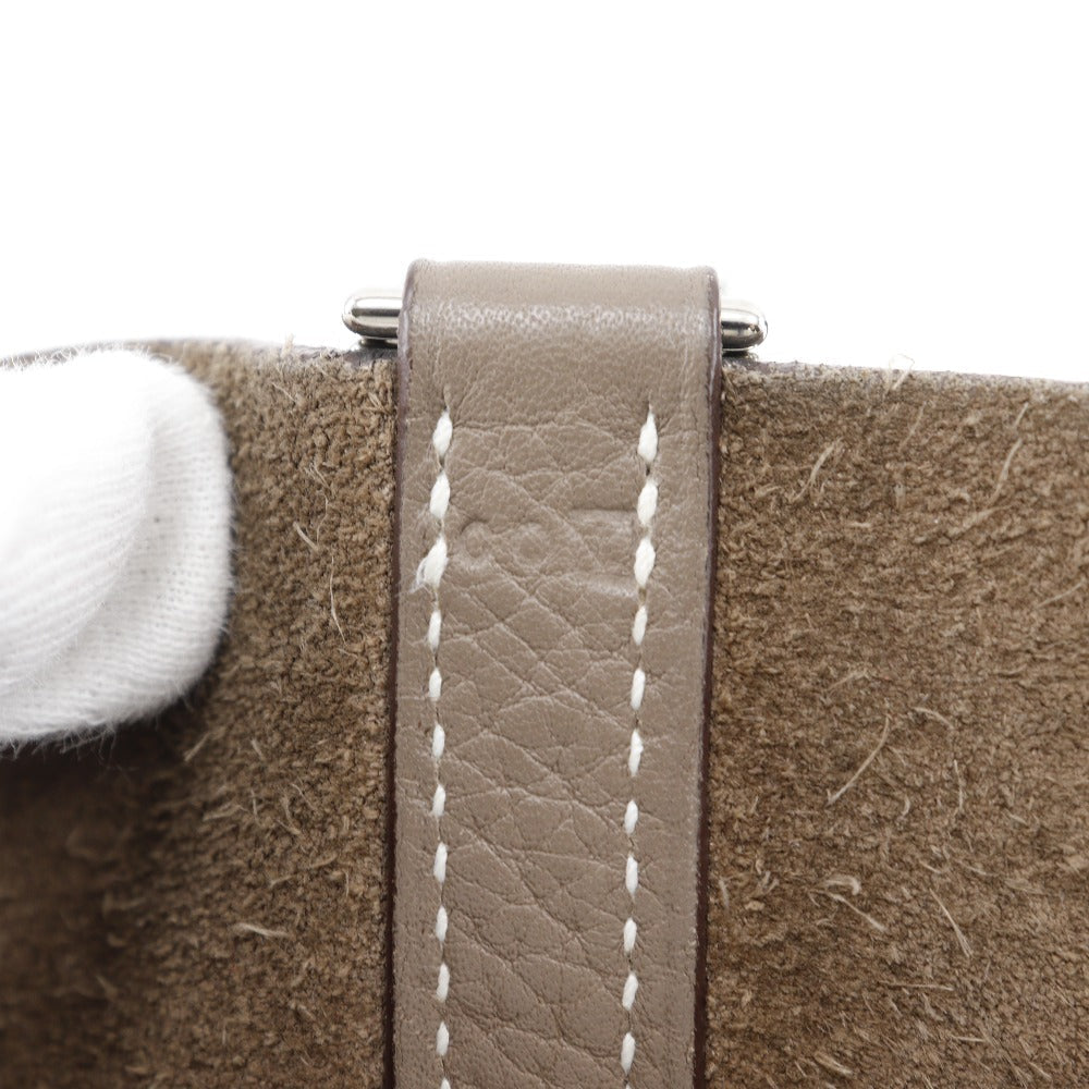 HERMES Handbag Taurillon Clemence Brown Picotan Rock 18 PM