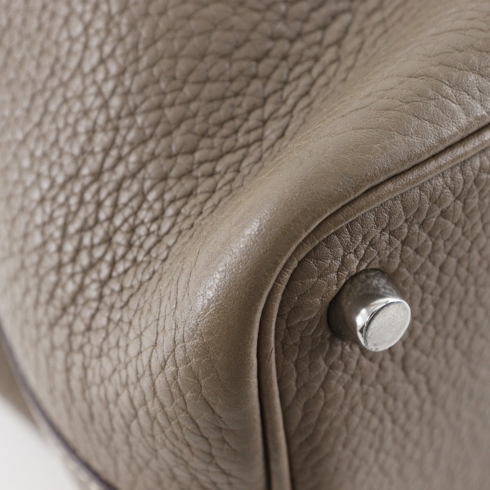 HERMES Handbag Taurillon Clemence Brown Picotan Rock 18 PM